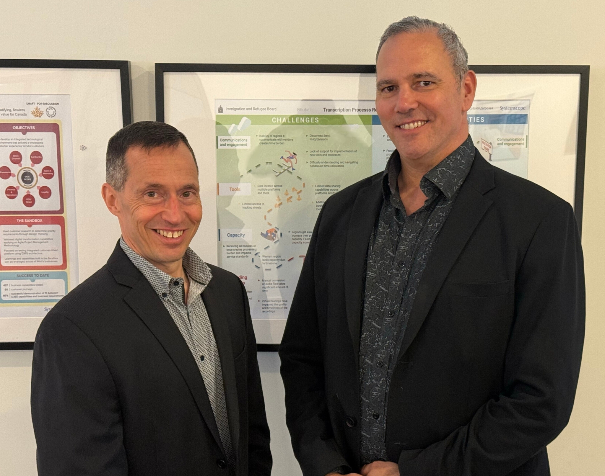 Gilles Couturier, chef des opérations de Levio, et Stephen Karam, président de Systemscope